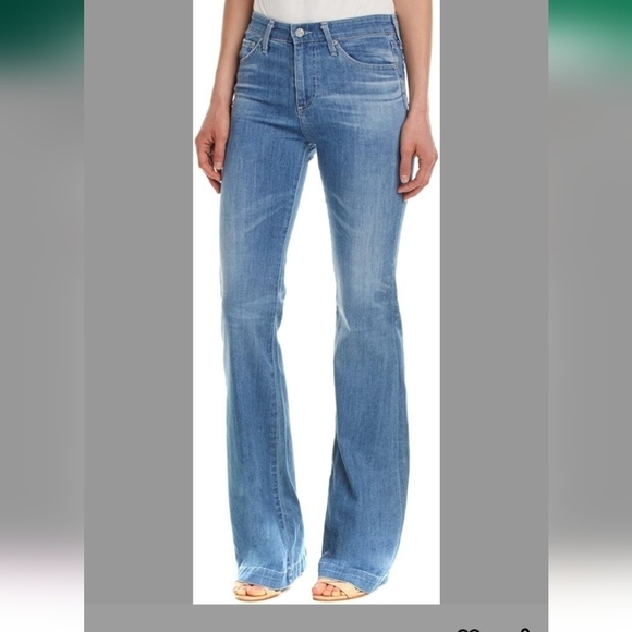 Adrianna Goldsmeid Medium Wash Jeans Janis High Rise Flare 28W - Picture 3 of 11